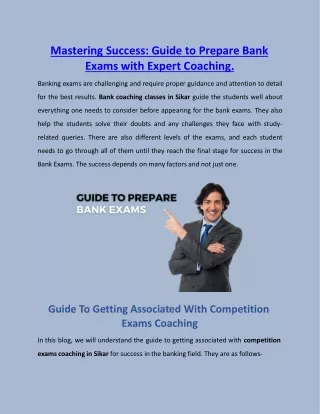 Mastering Success: Guide to Prepare Bank Exams with Expert Coaching