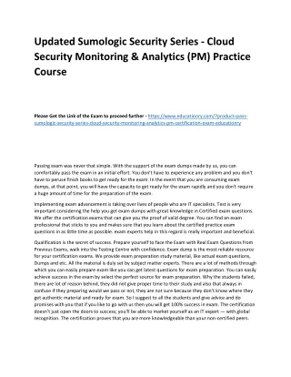 Updated Sumologic Security Series - Cloud Security Monitoring & Analytics (PM) P