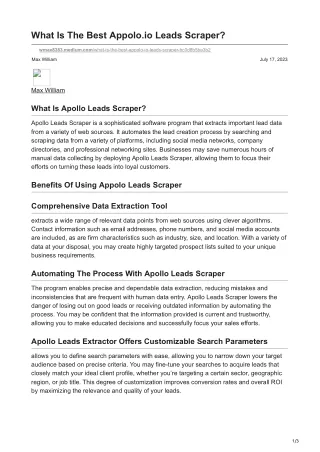 What Is The Best Appoloio Leads Scraper