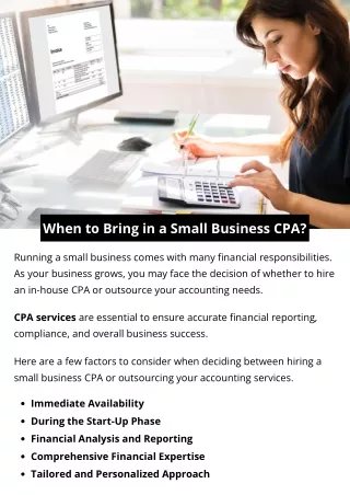When to Bring in a Small Business CPA?
