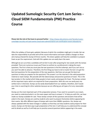 Updated Sumologic Security Cert Jam Series - Cloud SIEM Administration (AM) Prac