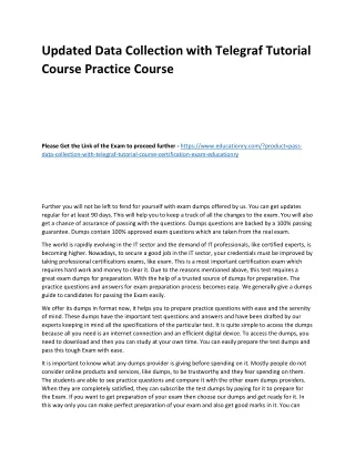 Updated Data Collection with Telegraf Tutorial Course Practice Course