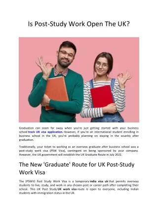 Is Post-Study Work Open The UK ?