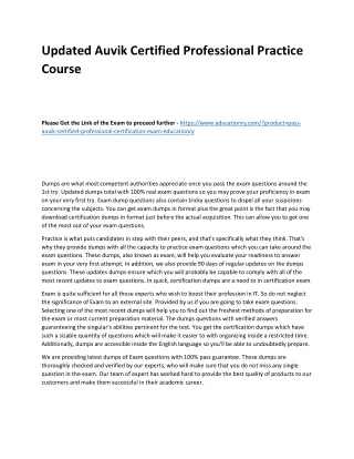 Updated Auvik Certified Professional Practice Course