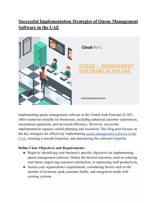 Successful Implementation Strategies of Queue Management Software in the UAE
