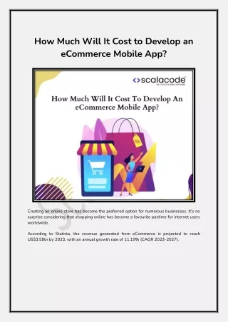How Much Will It Cost to Develop an eCommerce Mobile App?