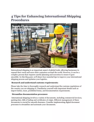 4 Tips for Enhancing International Shipping Procedures