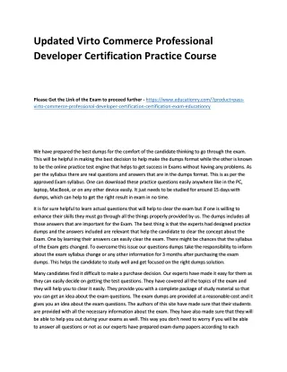 Updated Virto Commerce Professional Developer Certification Practice Course