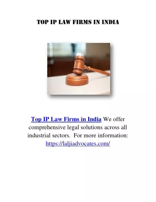 Top IP Law Firms in India