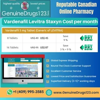 Vardenafil Levitra Staxyn Cost per month