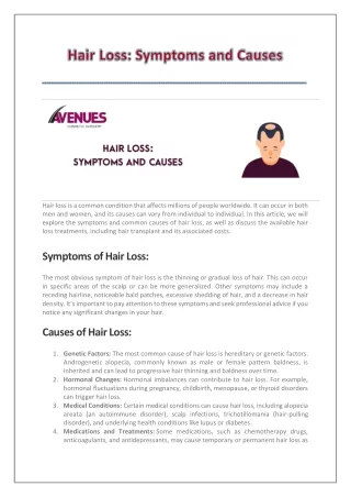 Hair Loss Symptoms and Causes