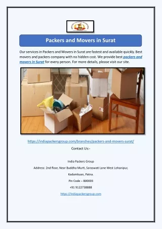 Packers and Movers in Surat