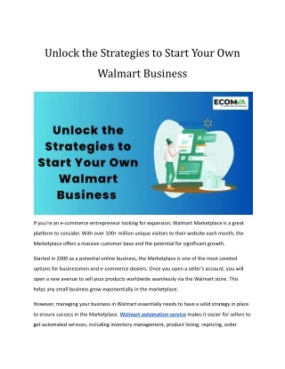 Unlock the Strategies to Start Your Own Walmart Business