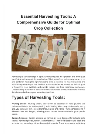 Essential Harvesting Tools A Comprehensive Guide for Optimal Crop Collection