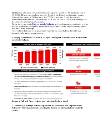 Malaysia Automotive Aftermarket Service Market