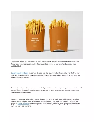 French Fry Boxes