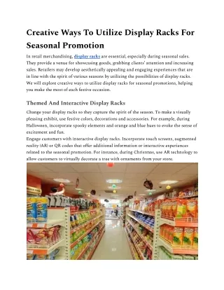 Creative Ways To Utilize Display Racks For Seasonal Promotion