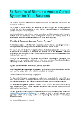 The Ultimate Guide to Implementing a Biometric Access Control System