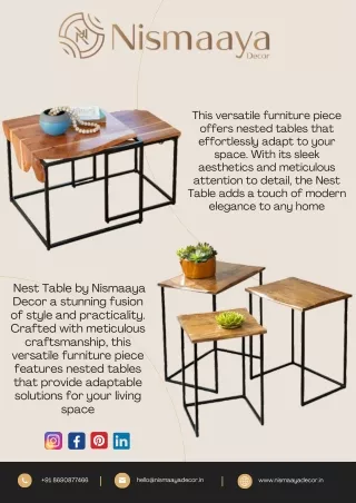 Elevate Your Space Nest Table by Nismaaya Decor where Style Meets Versatility (1)