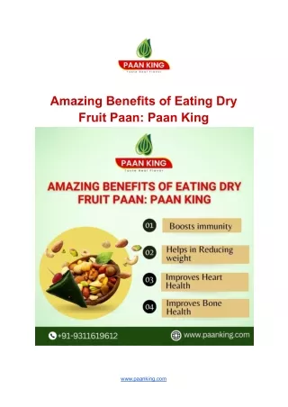 Amazing Benefits of Eating Dry Fruit Paan_ Paan King