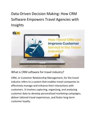 Data Driven Decision Making How CRM Software Empowers Travel Agencies with Insights