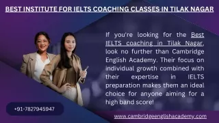 BEST INSTITUTE FOR IELTS COACHING CLASSES IN TILAK NAGAR