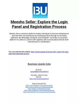 Meesho Seller Explore the Login Panel and Registration Process