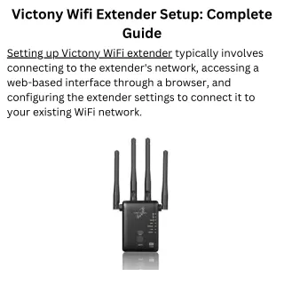 Victony Wifi Extender Setup Complete Guide