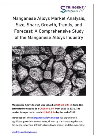 Global Manganese Alloys Market