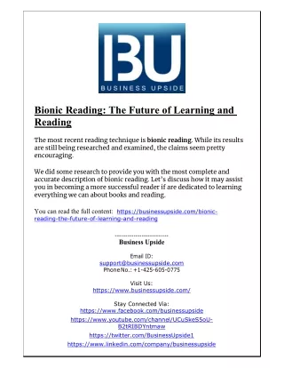 Bionic Reading- The Future of Learning and Reading