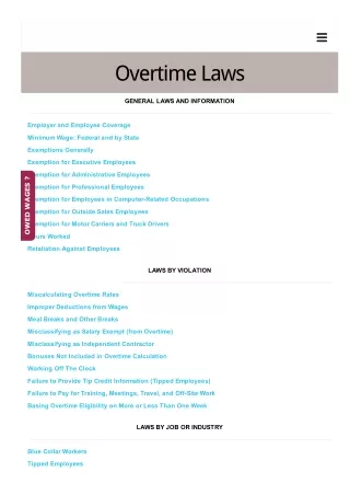 Overtime Attorneys - Unpaid Wages Lawyers