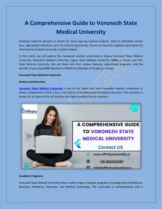 A Comprehensive Guide to Voronezh State Medical University
