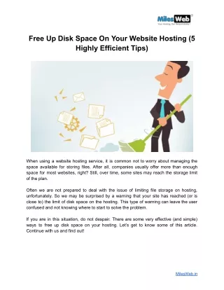 5 Tips To Free Up Disk Space On Your Website Hosting