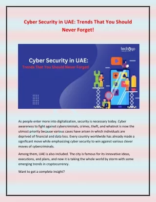 Cyber Security in UAE - Trends That You Should Never Forget