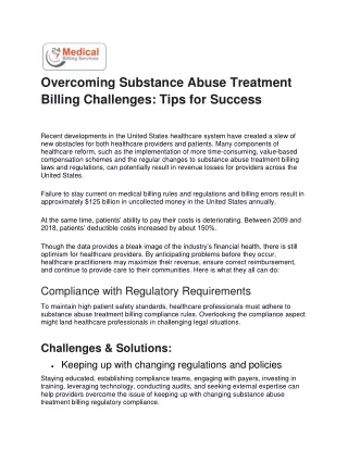 Overcoming Substance Abuse Treatment Billing Challenges PDF