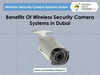 Benefits Of Wireless Security Camera Systems in Dubai