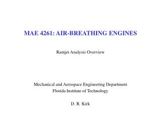 MAE 4261: AIR-BREATHING ENGINES