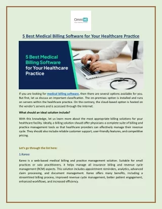 5 Best Medical Billing Software for Your Healthcare Practice