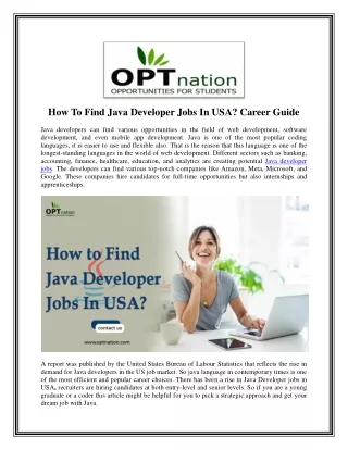 Java Developer Jobs In USA