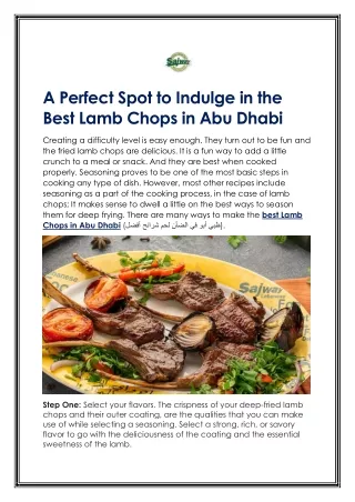 A Perfect Spot to Indulge in the Best Lamb Chops in Abu Dhabi