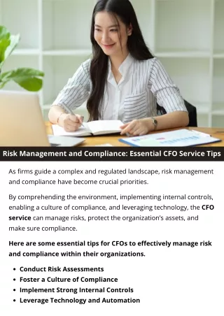 Risk Management and Compliance Essential CFO Service Tips