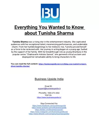 Everything You Wanted to Know about Tunisha Sharma