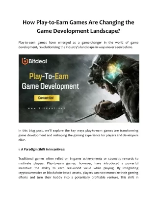 How Play-to-Earn Games Are Changing the Game Development Landscape