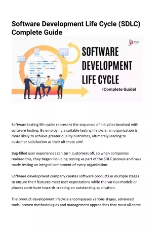 Software Development Life Cycle (SDLC) Complete Guide