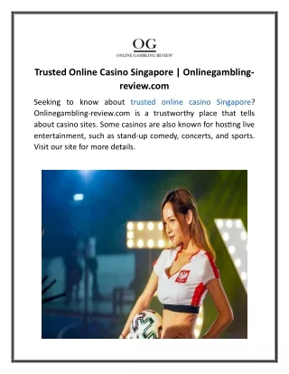 Trusted Online Casino Singapore  Onlinegambling-review