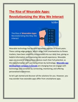 The Rise of Wearable Apps-Revolutionizing the Way We Interact