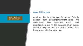 Asian Dj London  Blissentertainment.co.uk