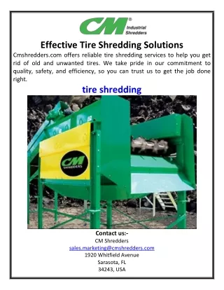 Effective Tire Shredding Solutions