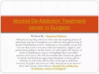 Alcohol De-Addiction Treatment  center in Gurgaon