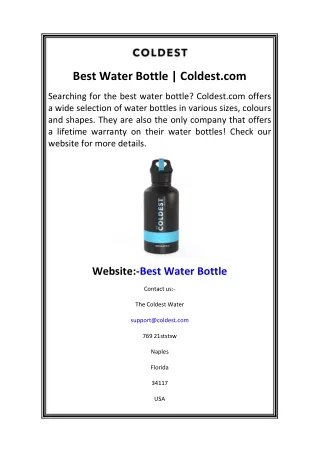 Best Water Bottle  Coldest.com